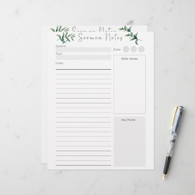 Custom Sermon Letterhead (Front/Back In Situ)