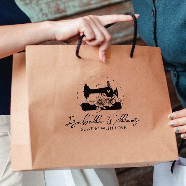 Custom Sewing Business, Large  Rubber Stamp (Creator Uploaded)