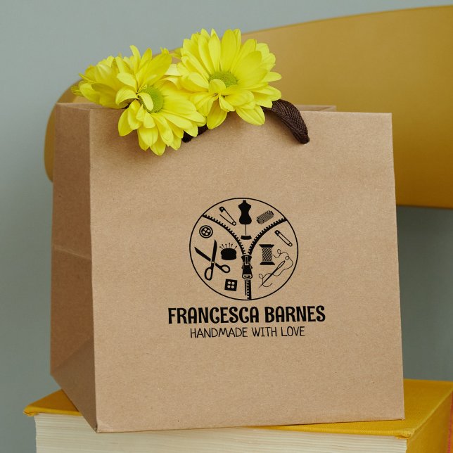 Custom Sewing Business, Large  Rubber Stamp (Creator Uploaded)