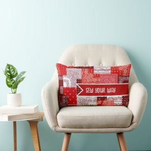 Custom Sewing Patchwork Bandanna Quilt Pattern Lumbar Cushion