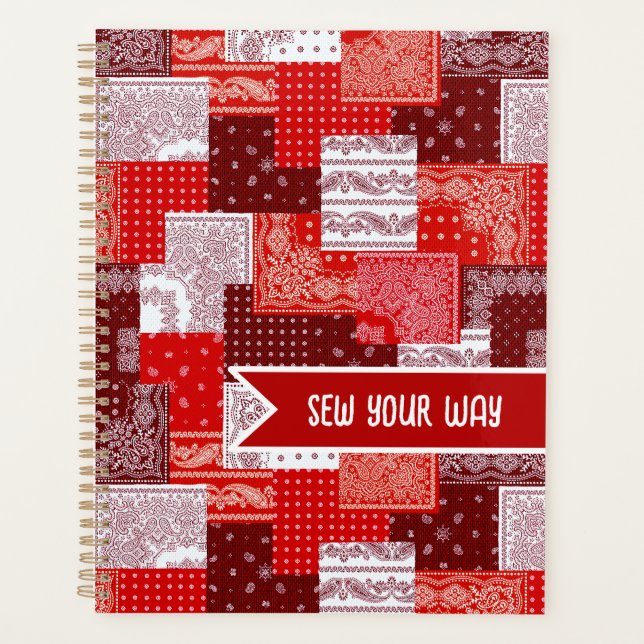 Custom Sewing Patchwork Bandanna Quilt Pattern Planner (Front)