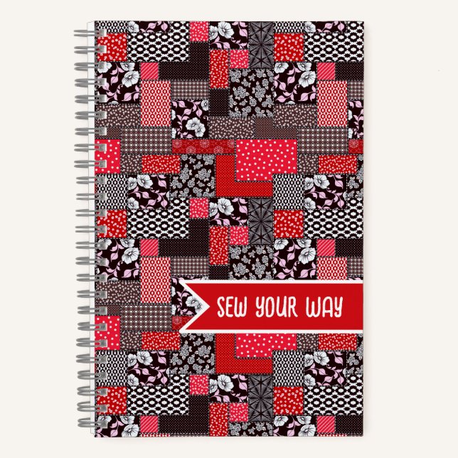 Custom Sewing Patchwork Sew Your Way Design Notebook (Front)