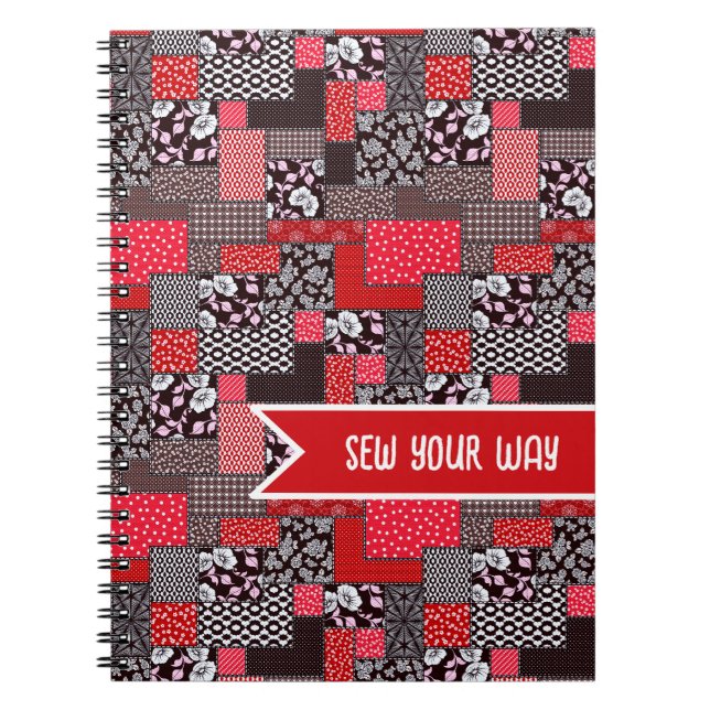 Custom Sewing Patchwork Sew Your Way Design Notebook (Front)