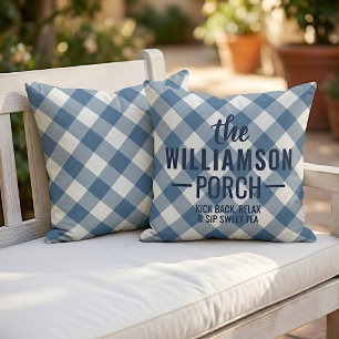 Custom Shabby Chic Country Cottage Plaid Pattern Cushion
