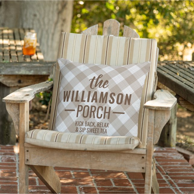 Custom Shabby Chic French Country Plaid Pattern Cushion (Chair)