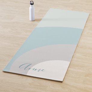 Custom Shades of Blue, Grey and White Yoga Mat