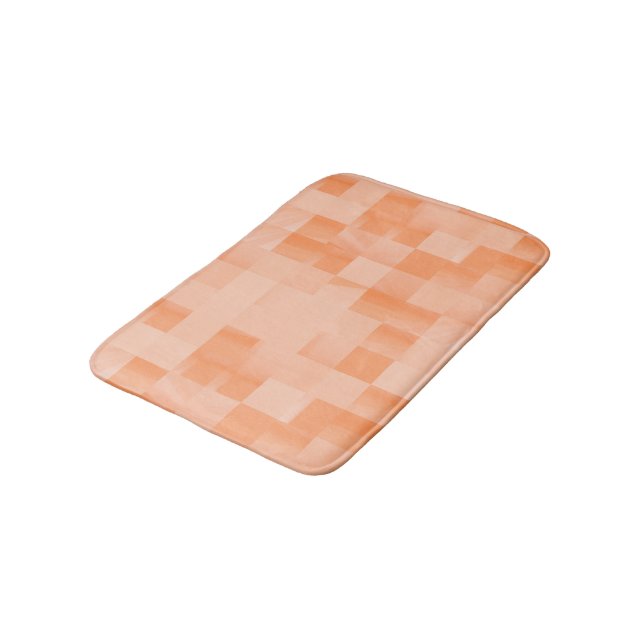 Custom Shades of Peach Fuzz Squares Bath Mat (Angled)
