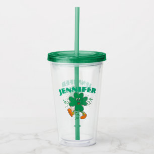 Custom Shamrock, Personalized firstName St Patrick Acrylic Tumbler
