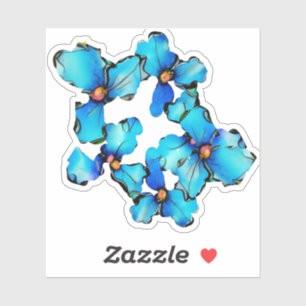 Custom shape blue flower artsy