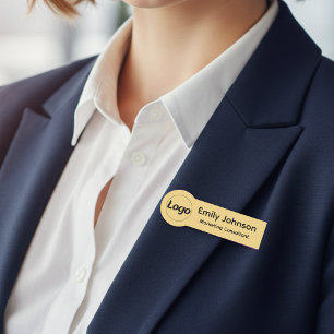 Custom Shaped Employee Pin Name Tag