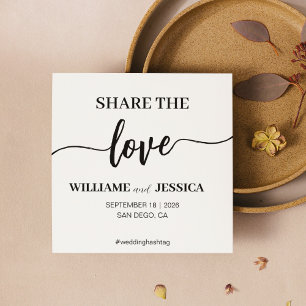 Custom Share The Love QR Code Photo Sharing Square Business Card