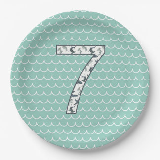 Custom Shark Birthday Plate | 7th Birthday | Ocean
