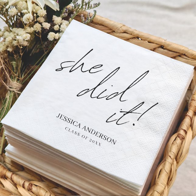 Custom She Did It napkins med school grad  (Creator Uploaded)