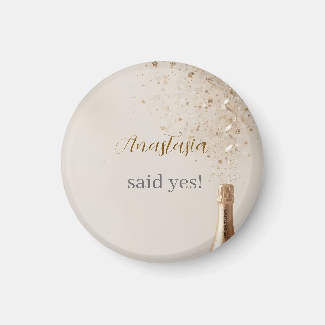 Custom She Said Yes Bridal Shower Magnet (Front)