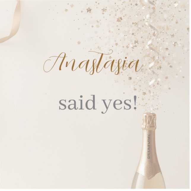 Custom She Said Yes Bridal Shower Round Sticker (Front)