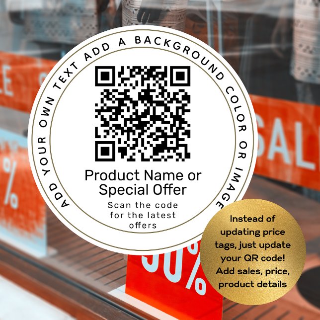 Custom Shelf Talker Product QR Code Sales Details Classic Round Sticker (Creator Uploaded)