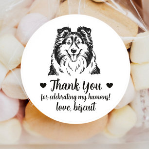 Custom Sheltie Dog Wedding Favour Stickers
