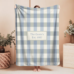 Custom Sherpa Blanket Name Est Date Family Gift
