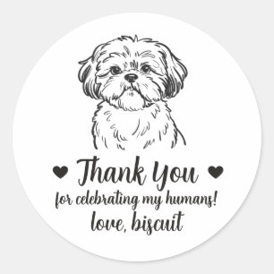 Custom Shih Tzu Dog Wedding Favour Stickers