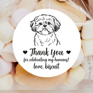 Custom Shih Tzu Dog Wedding Favour Stickers