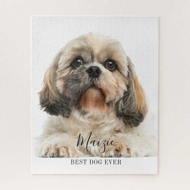 Custom Shih Tzu Personalised Pet Dog Photo Jigsaw Puzzle (Vertical)