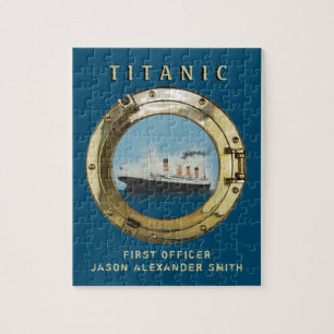 Custom Ship Officer Personalised Name Titanic  Jigsaw Puzzle