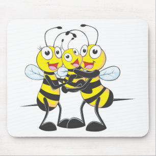 Custom Shirts : Happy Dad Mum Baby Bee Shirts Mouse Pad