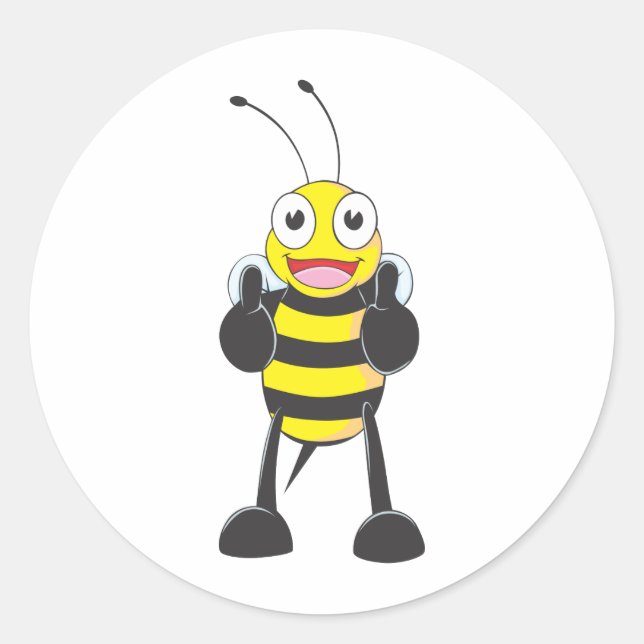 Custom Shirts : Thumbs up Bee Shirts Classic Round Sticker (Front)