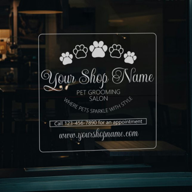 Custom Shop Name Pet Salon Business White Front (Creator Uploaded)