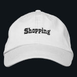 Custom Shopping Black Colour Text White Hats Caps<br><div class="desc">Shopping Hats use for Shopping lovers,  Online or Offline shoppers.

Mini Saloon Font size

Shopping Text Name with Black Colour Text

Classic,  Beautiful,  New,  fresh White colour Embroidered Caps or Hats</div>