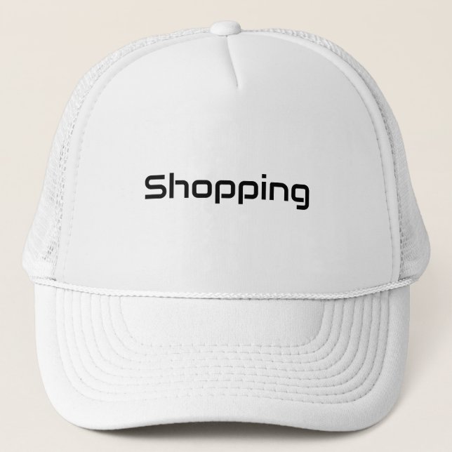 Custom Shopping Text Beautiful White colour Trucker Hat (Front)