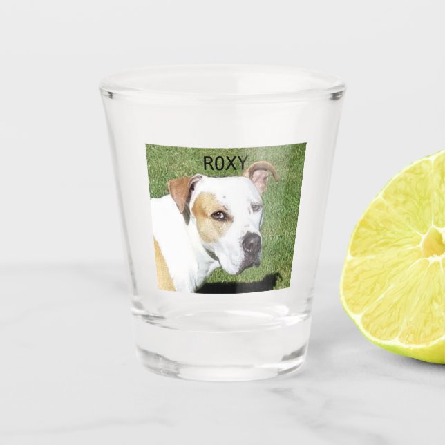 Custom Shot Glass with picture of beloved pet (Front)