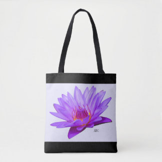 Custom Shoulder Tote Lavender Purple Water Lilies