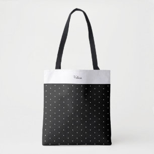 Custom Shoulder Tote Polka Dots Polka Black Bag