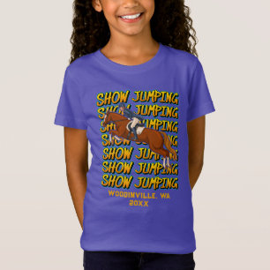 Custom Show Jumping Horse Event Location Date Name T-Shirt