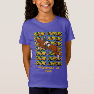 Custom Show Jumping Horse Event Location Date Name T-Shirt