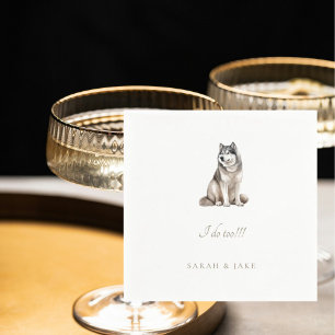 Custom Siberian Huskey Pet Wedding Napkins