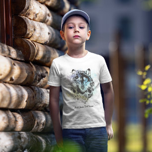 Custom Siberian Husky Animal Art   Blue Purple T-Shirt