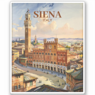Custom Siena Italy Travel Vintage Piazza del Campo