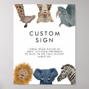 Custom Sign   Boy Safari Birthday Party