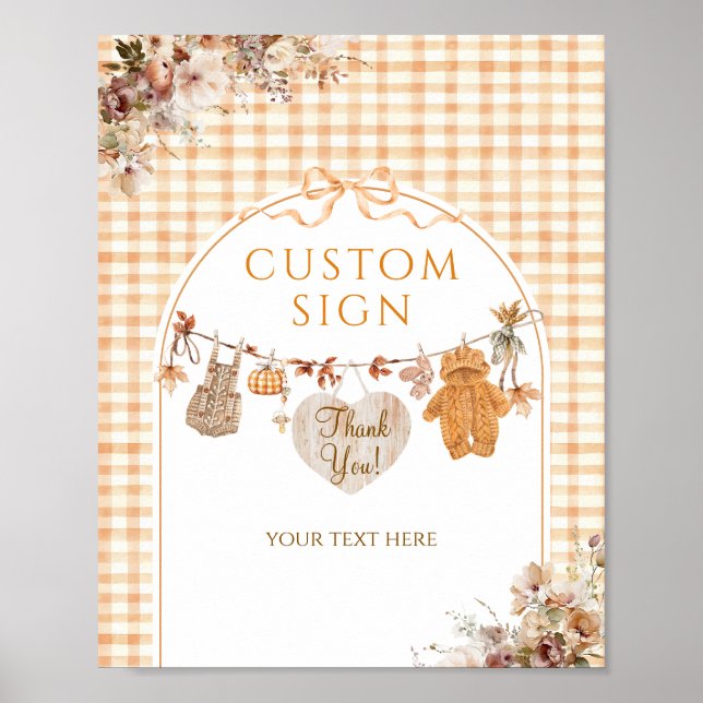 Custom Sign Fall in Love Rustic Baby Shower (Front)
