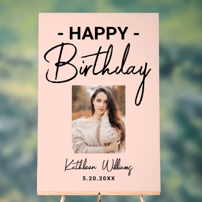 Custom sign for her birthday, Happy birthday Decor (Neutral)