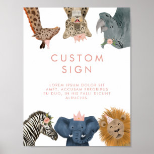 Custom Sign   Pink Safari Birthday Party