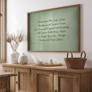 Custom Sign Upload Your Own Words Sage Green