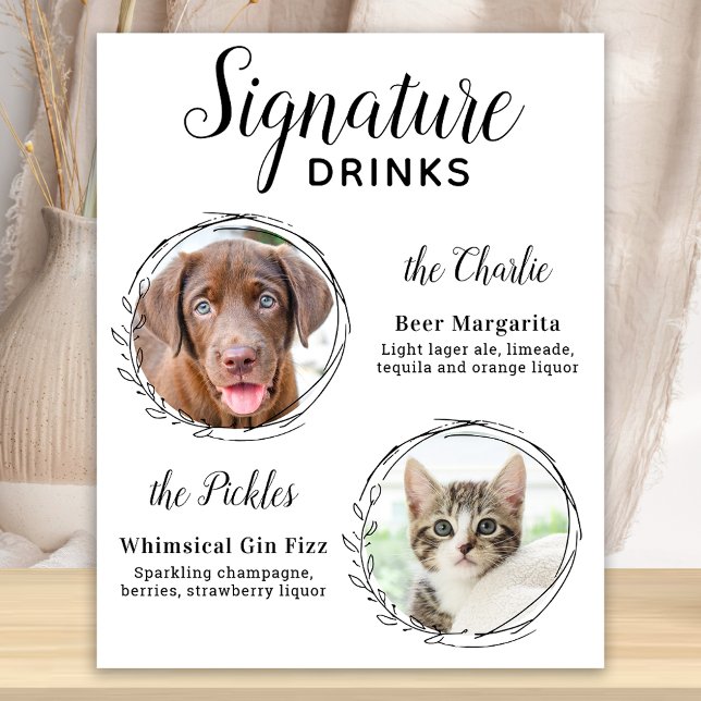 Custom Signature Drinks Dog Bar Pet Wedding Photos Poster (Creator Uploaded)