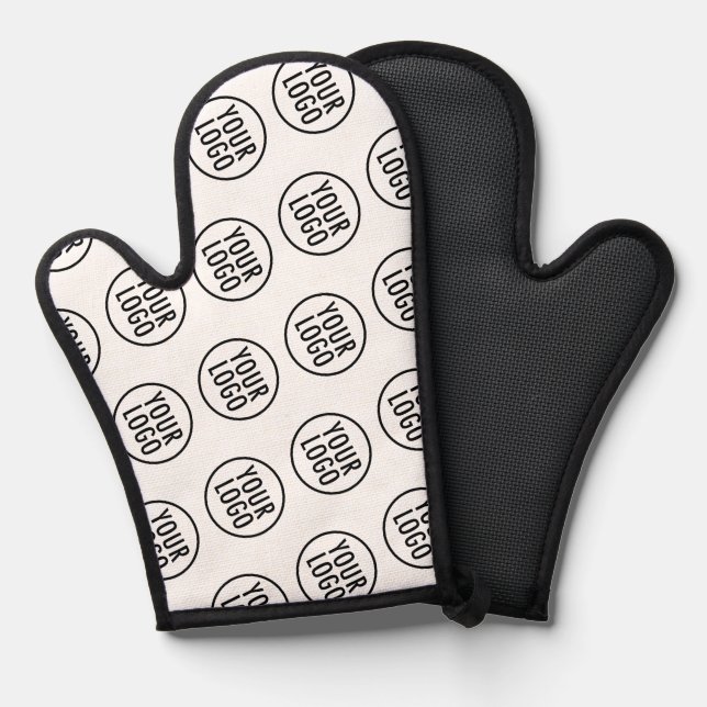 Custom Silicone Oven Mitt with Logo Repeat Pattern (Front/Back)