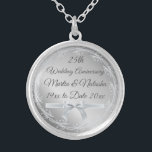 Custom Silver 25th Anniversary Gifts for Wife on Silver Plated Necklace<br><div class="desc">Custom Silver 25th Anniversary Gifts for Wife on Celebrate 25 years of love with a truly special gift that your wife will cherish forever. Our custom personalised silver 25th anniversary gifts feature a locket necklace that can be engraved with you and your wife's name, special date or message to make...</div>