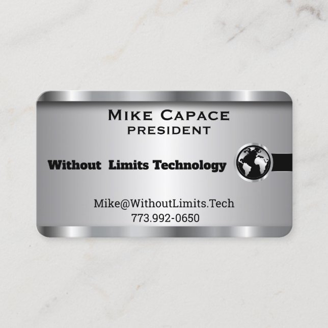 Custom - Silver and Black Business Design Card (Front)
