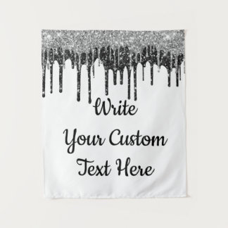 Custom Silver Anniversary Photo Booth Backdrop Tapestry