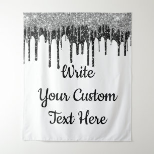 Custom Silver Anniversary Photo Booth Backdrop Tapestry